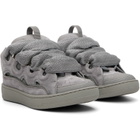 Lanvin Gray Monochrome Suede Curb Sneakers