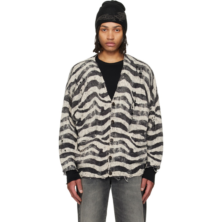 Photo: R13 Black & White Printed Oversized Cardigan