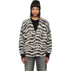 R13 Black & White Printed Oversized Cardigan
