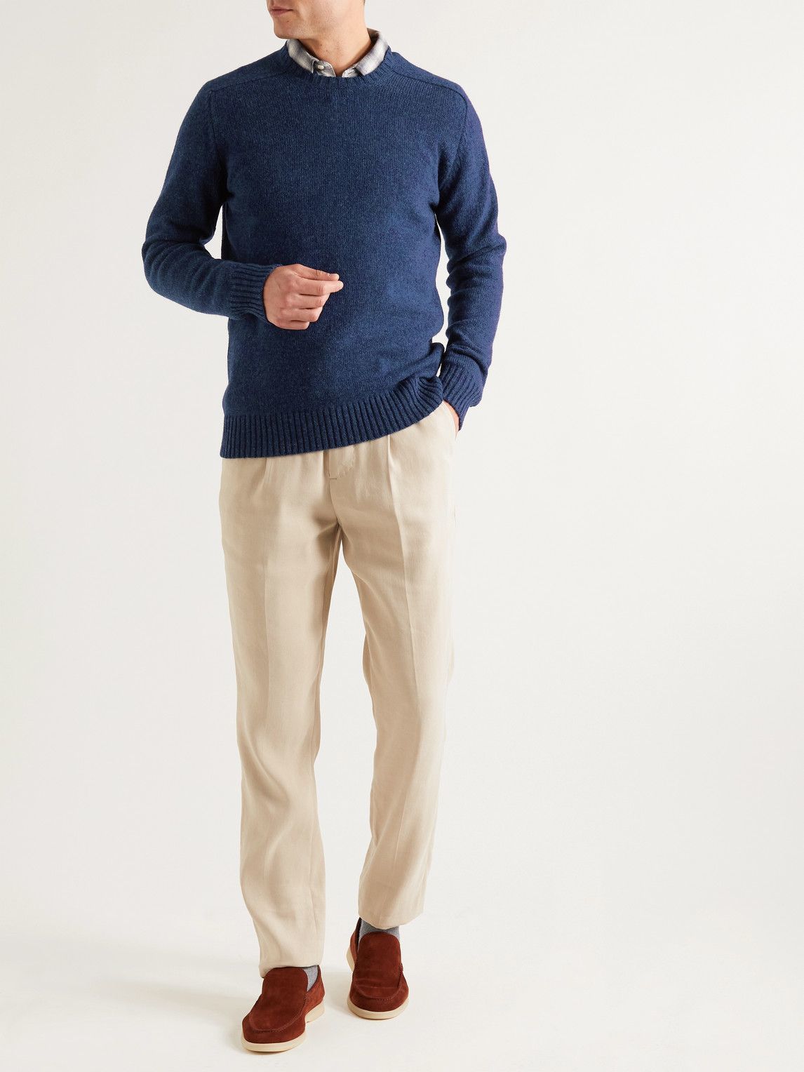 Anderson & Sheppard - Shetland Wool Sweater - Blue Anderson & Sheppard