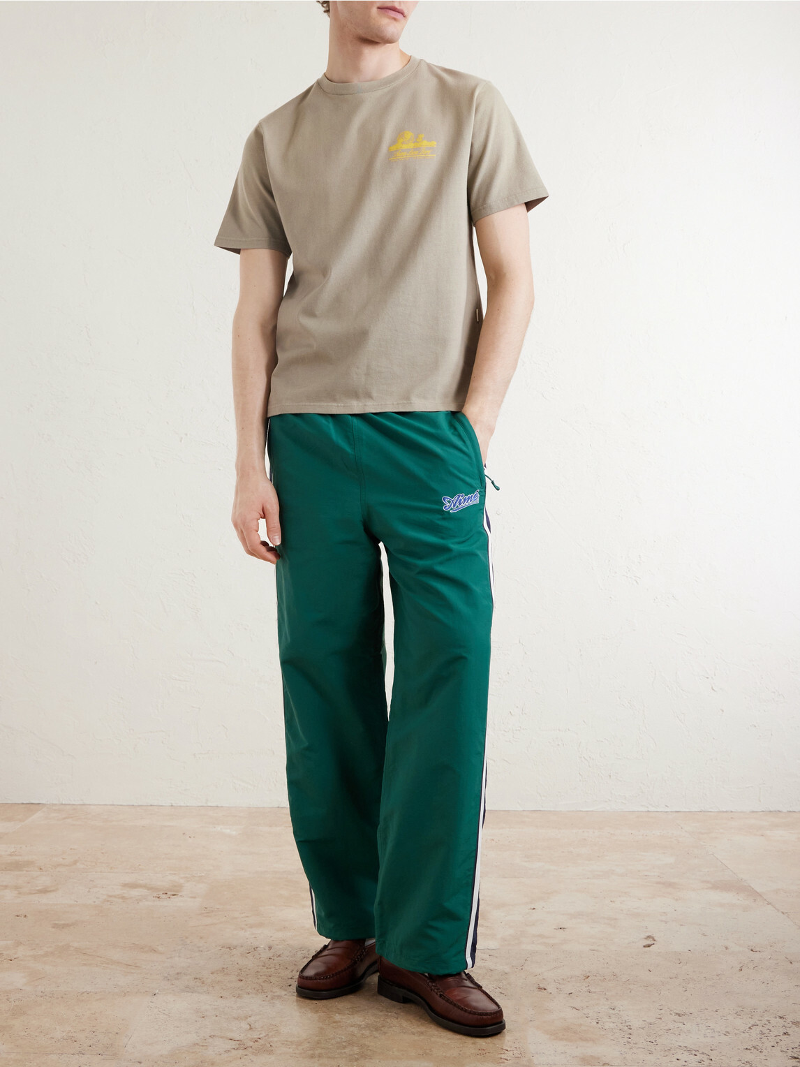 Aimé Leon Dore - Unisphere Logo-Print Cotton-Jersey T-Shirt - Neutrals