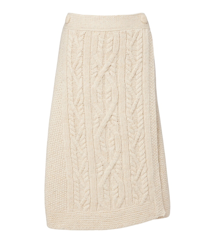 Photo: Moncler Grenoble Cable-knit wool and mohair midi skirt
