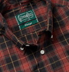 Gitman Vintage - Slim-Fit Button-Down Collar Checked Cotton-Poplin Shirt - Red