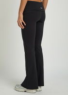 Tala Dayflex Fold-waist Flared Stretch-jersey Trousers Black