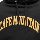 Café Mountain Men's College Logo Hoodie in Black/Lichen Yellow
