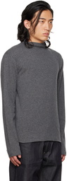 Jil Sander Gray Roll Neck Sweater