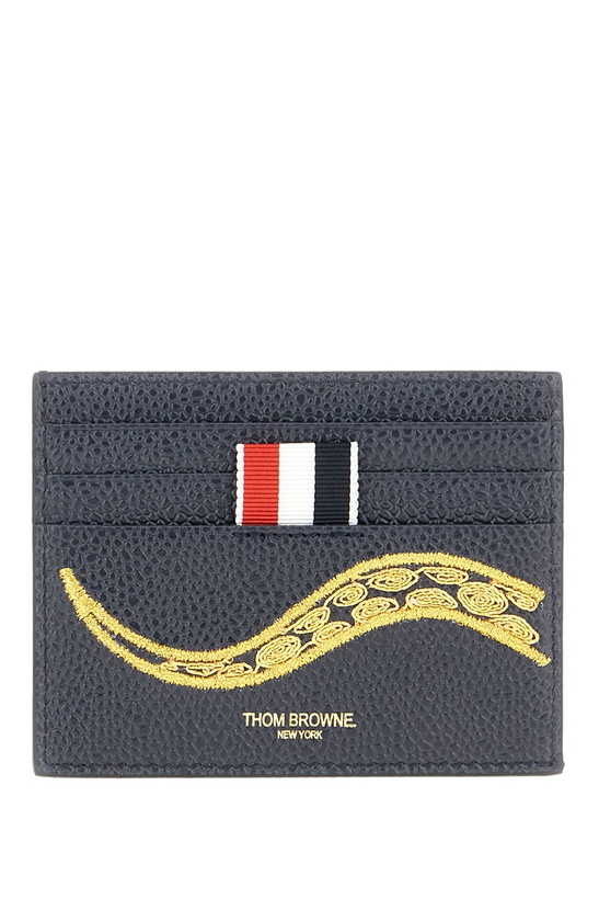 Photo: Thom Browne Navy Blue Leather Card Holder
