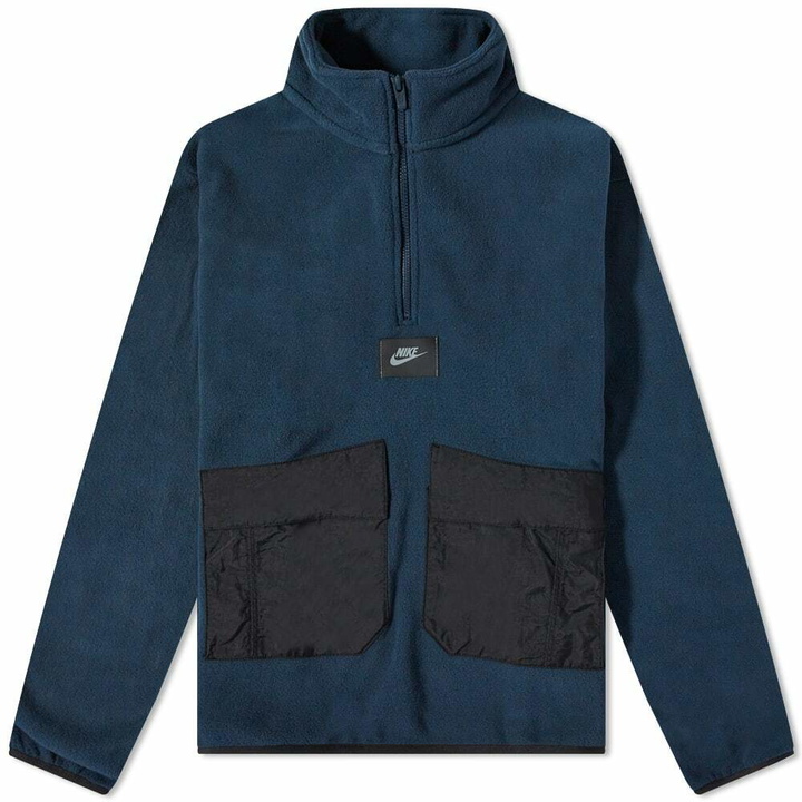 Photo: Nike Men's Utility Polar Fleece Half Zip Sweat in Armory Navy/Black