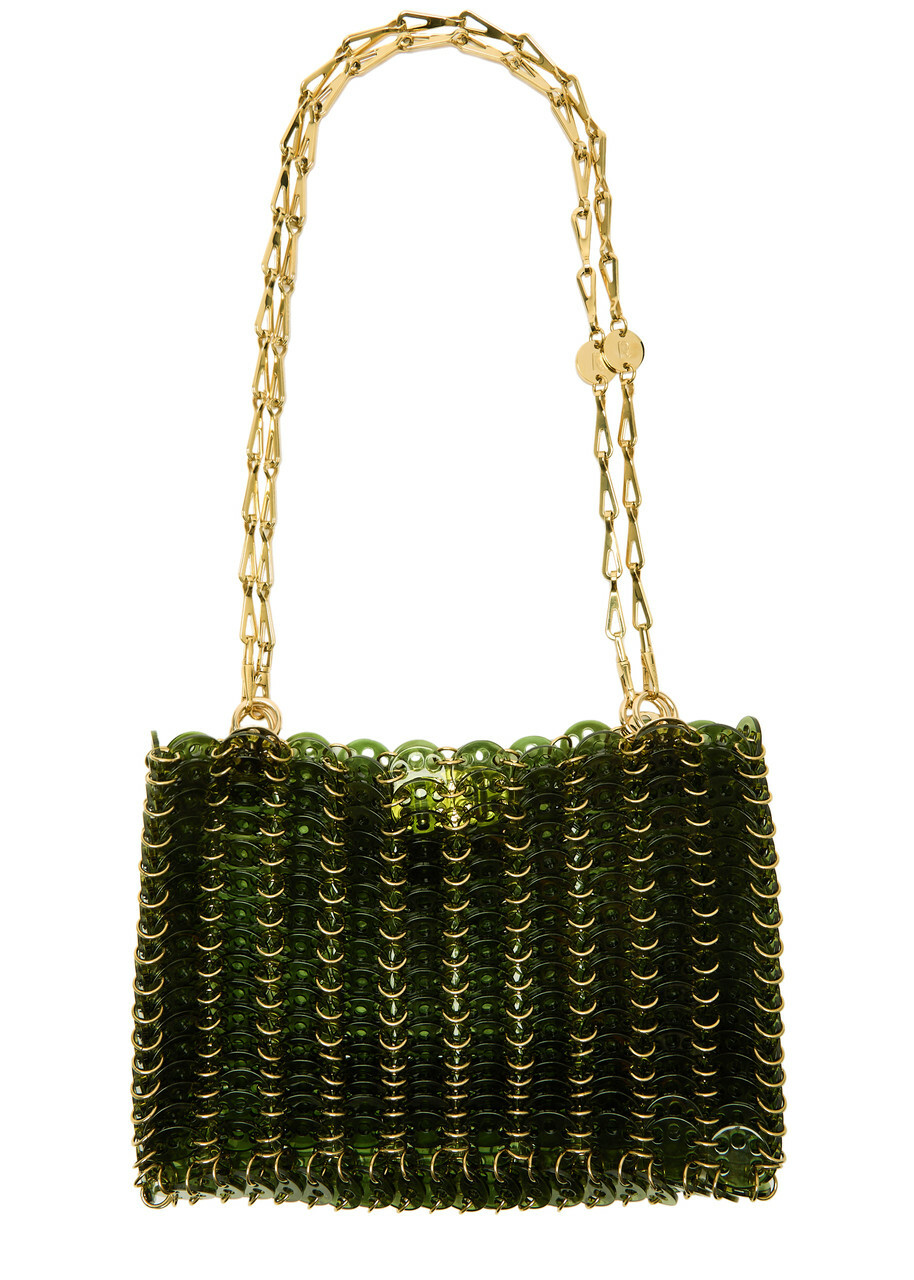 公式完売【Rabanne】1969 NANO BAG IN RAFFIA★残り僅か Rabanne 1969 Nano Resin Shoulder bag - Green - One Size Paco