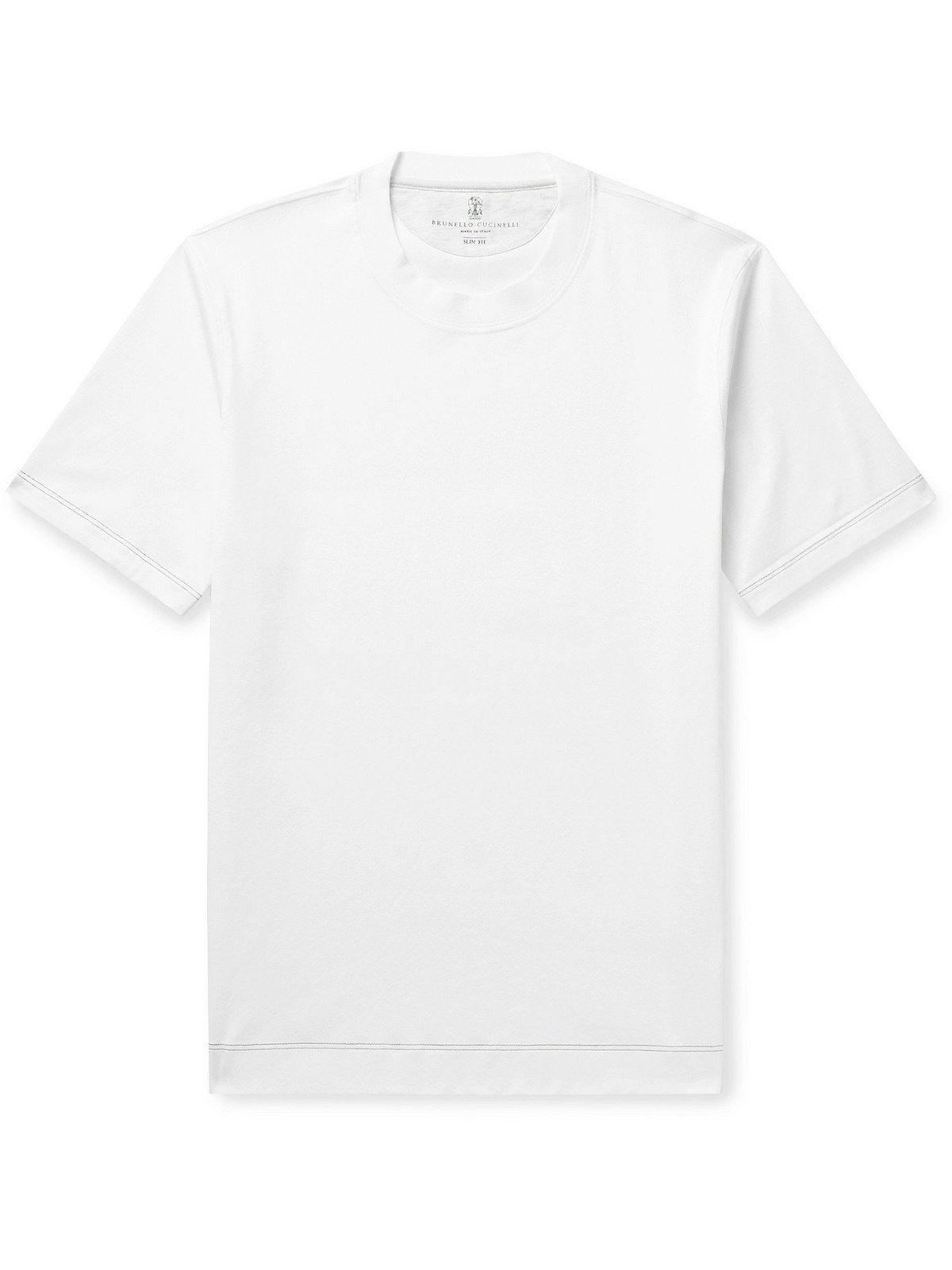 BRUNELLO CUCINELLI - Slim-Fit Cotton-Jersey T-Shirt - White Brunello ...