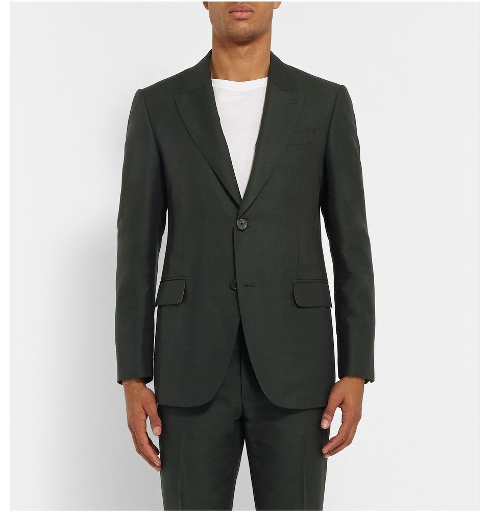 Berluti - Green Slim-Fit Cotton, Mohair and Wool Blend Suit Jacket ...