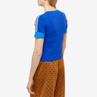 Adidas Women's Adicolor Knitted T-Shirt in Semi Lucid Blue