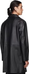 Dion Lee Black Leather Longline Jacket