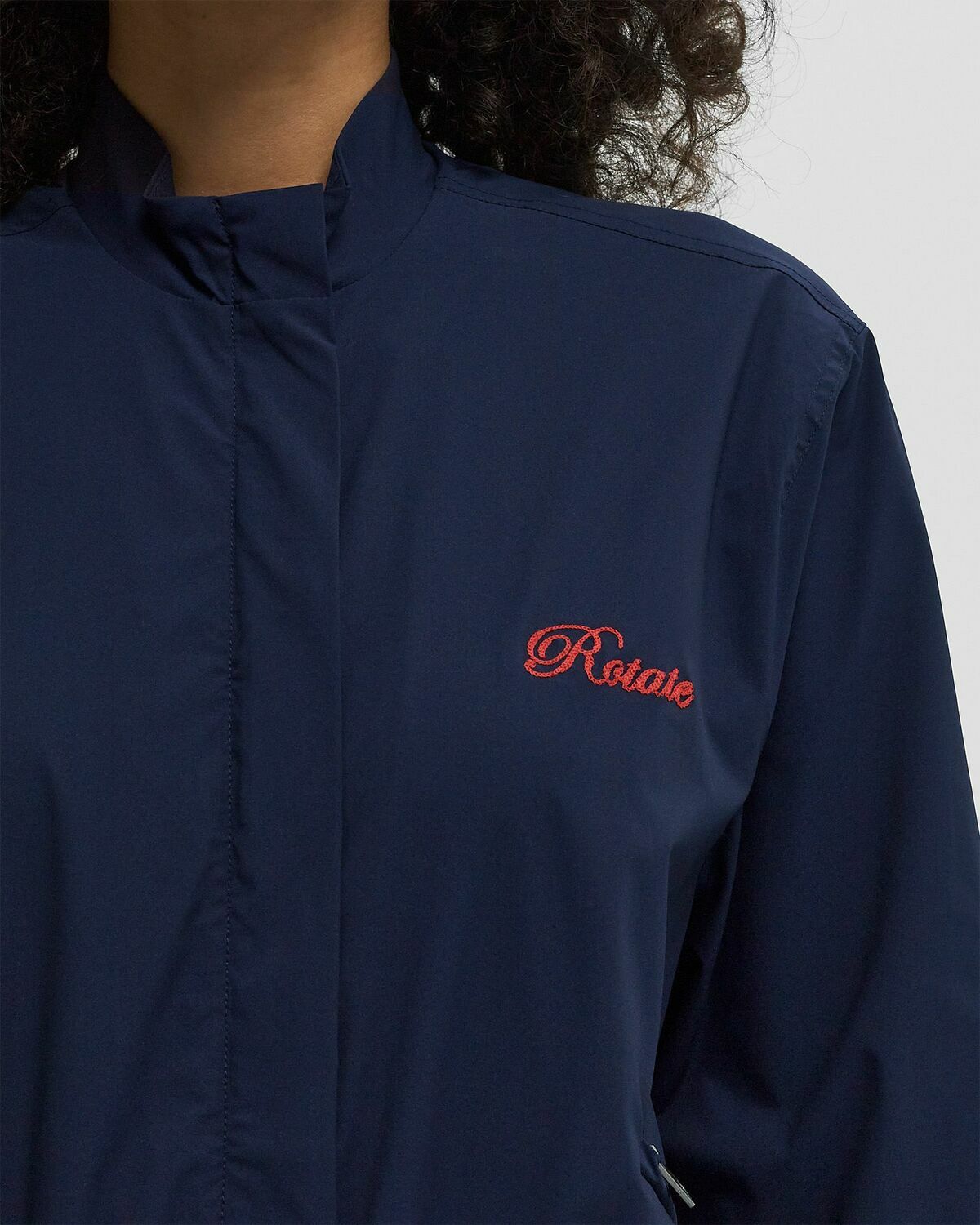 ROTATE Birger Christensen Crispy Woven Jacket Blue Womens Windbreaker