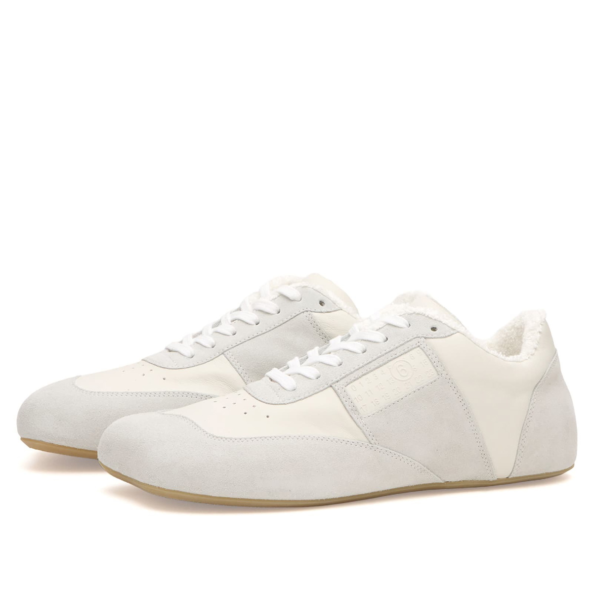 MM6 Maison Margiela Men's Leather Ergomonic Sneaker in White