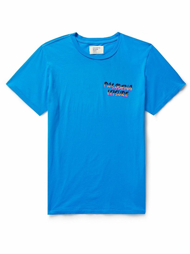 Photo: Pasadena Leisure Club - Logo-Print Cotton-Jersey T-Shirt - Blue