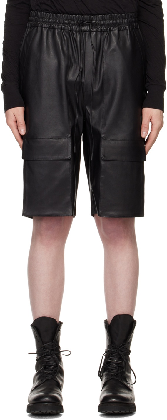 Photo: FREI-MUT Black Mirror Leather Shorts