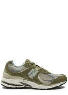 New Balance 2002R Panelled Suede and Mesh-knit Sneakers Olive