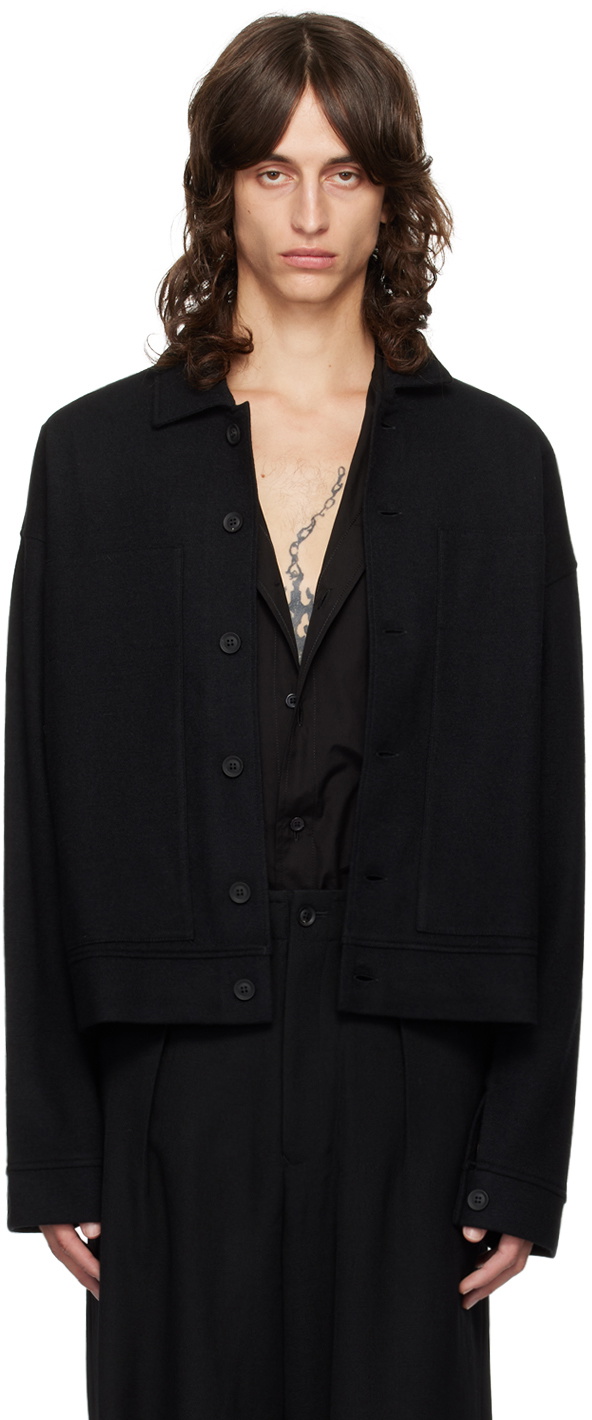 YOHJI YAMAMOTO Black Spread Collar Jacket