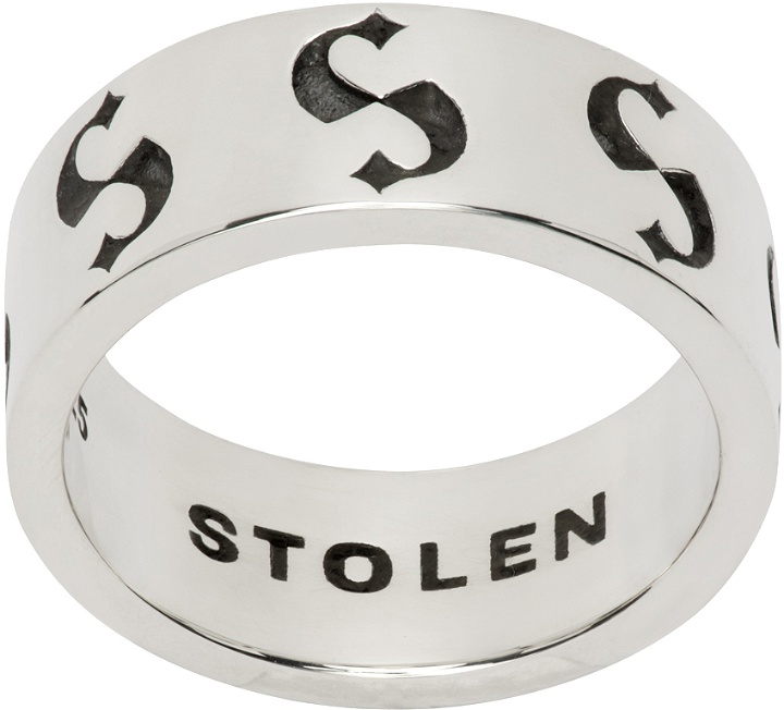 Photo: Stolen Girlfriends Club Silver Narrow S-Logo Imprint Ring