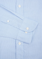 Eton Blue Piqué Cotton Oxford Shirt