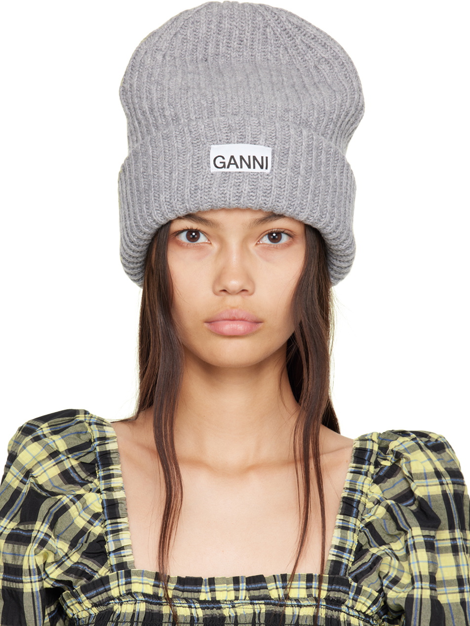 ☆送料・関税込☆GANNI★OVERSIZED WOOL BEANIE★ Pink Oversized Wool Rib Knit Beanie by GANNI on Sale