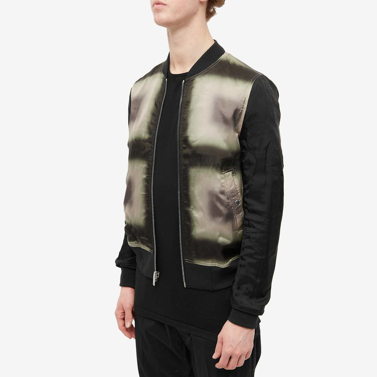 Rick Owens Men's Reversible Bomber Jacket in Black/Black Plaid