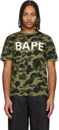 BAPE Green 1st Camo Rhinestone Logo T-Shirt