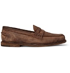 Hender Scheme - Slouchy Washed-Leather Penny Loafers - Men - Brown