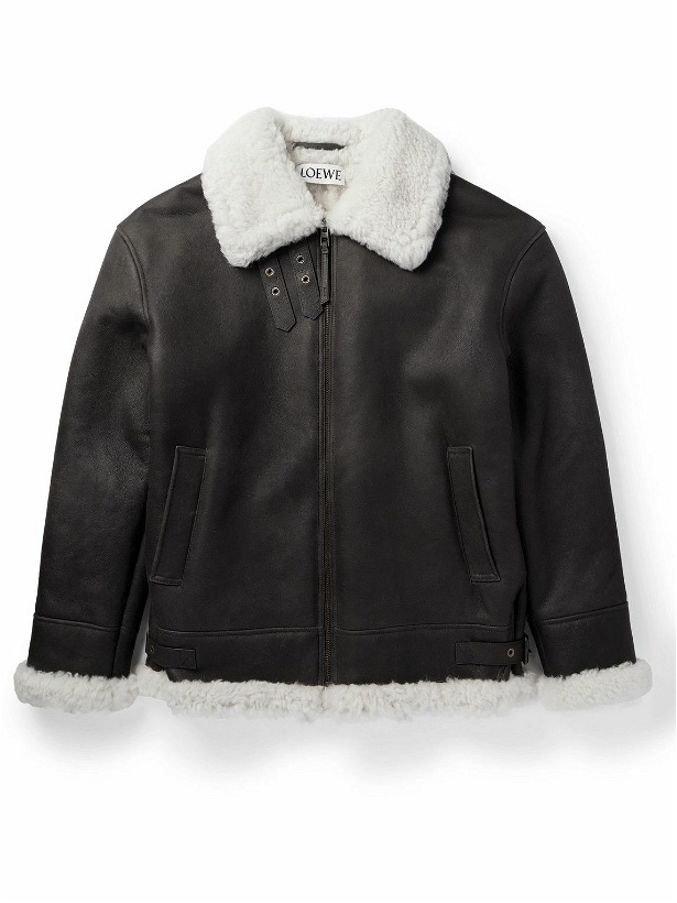 Photo: LOEWE - Oversized Shearling-Lined Leather Jacket - Brown