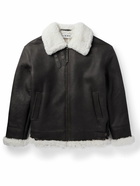 LOEWE - Oversized Shearling-Lined Leather Jacket - Brown