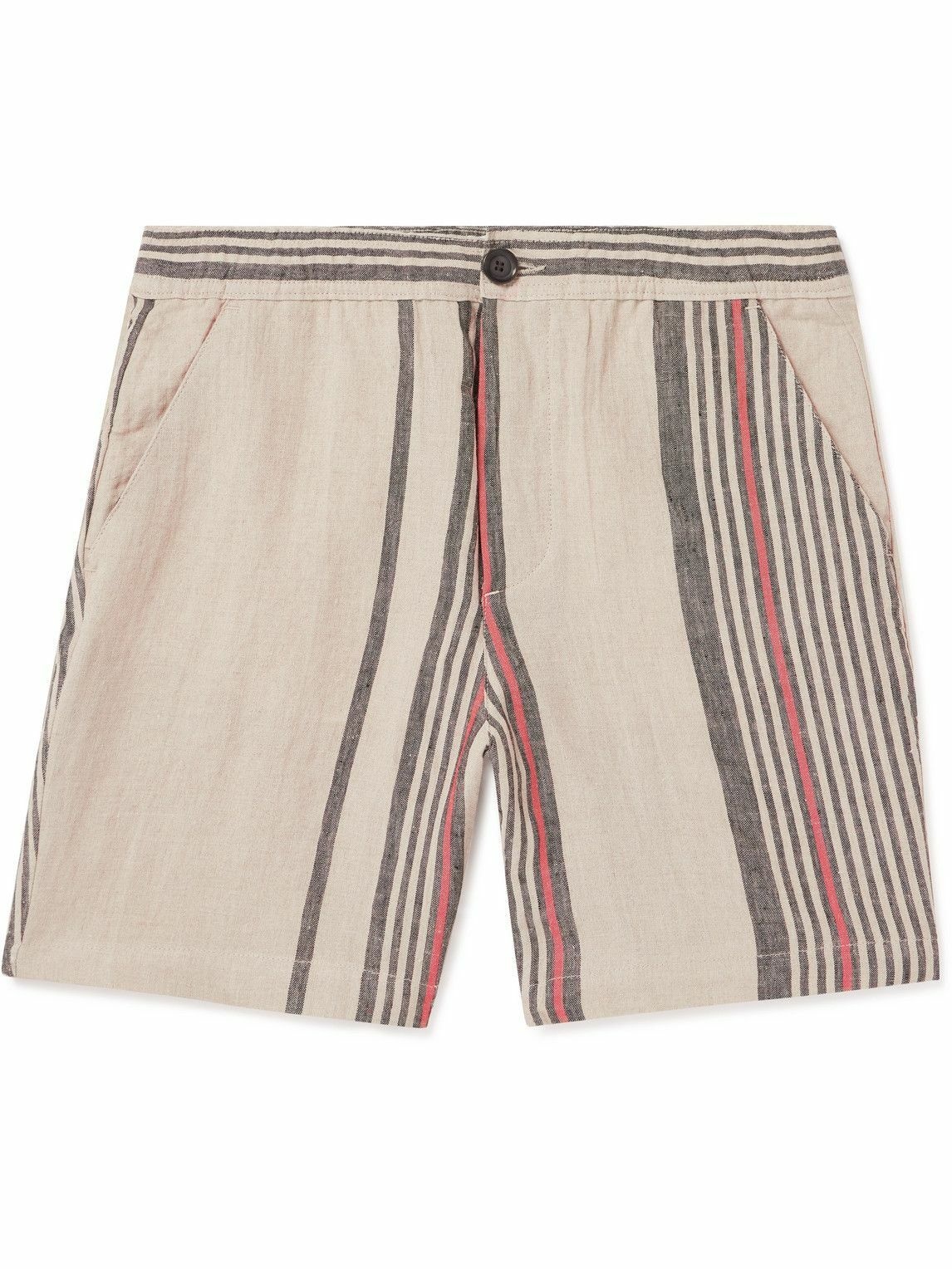 Oliver Spencer - Osborne Straight-Leg Striped Linen Shorts - Neutrals ...