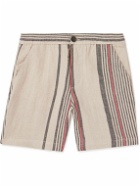 Oliver Spencer - Osborne Straight-Leg Striped Linen Shorts - Neutrals
