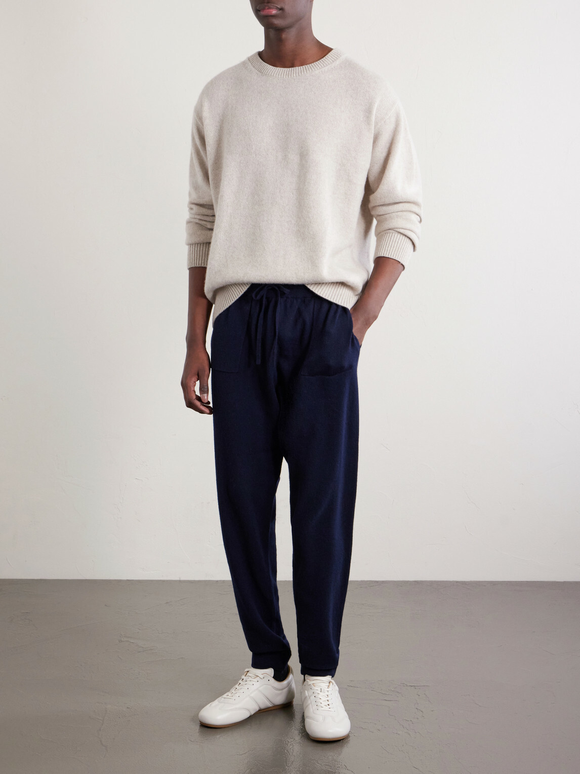 Mr P. - Tapered Merino Wool and Cashmere-Blend Sweatpants - Blue