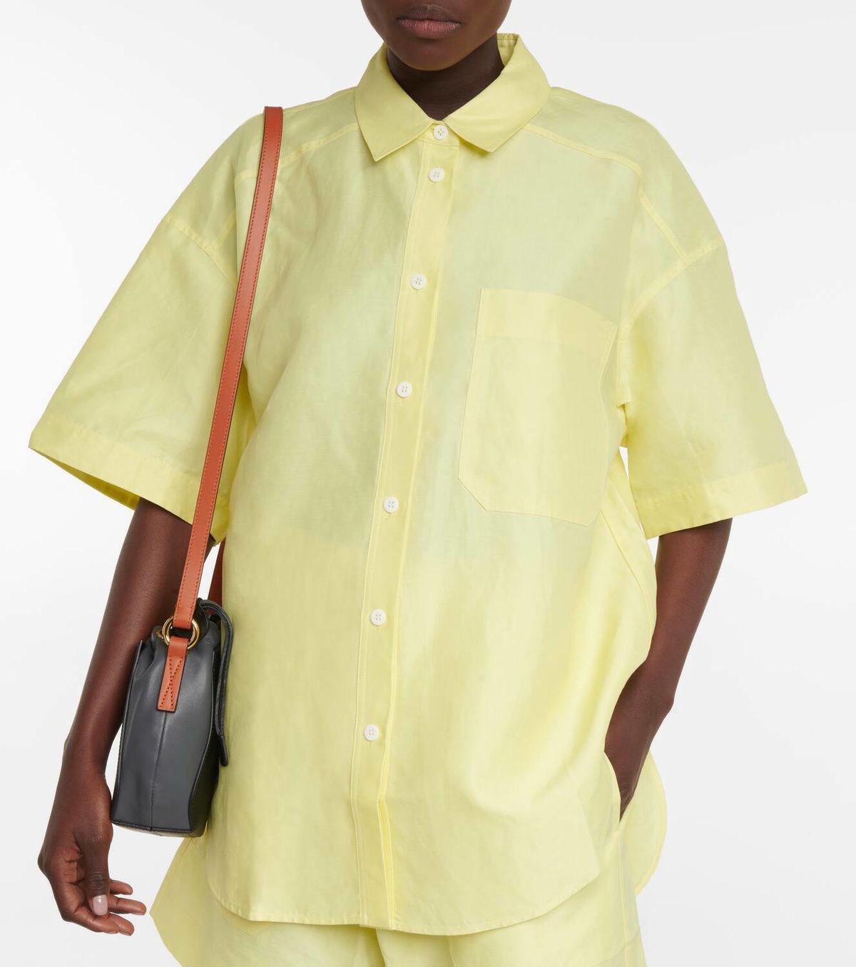 Lee Mathews Sparrow linen-blend shirt