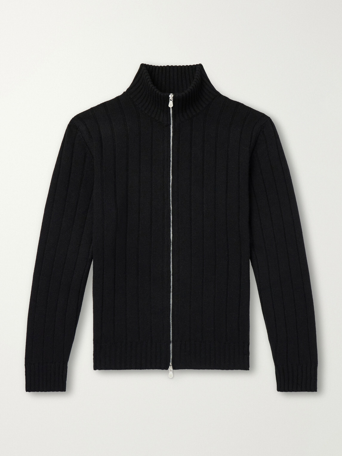 Brunello Cucinelli - Ribbed Cashmere Zip-Up Sweater - Black