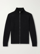Brunello Cucinelli - Ribbed Cashmere Zip-Up Sweater - Black