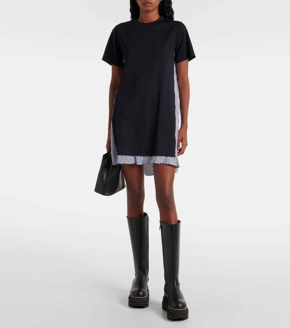 Sacai Striped cotton minidress Sacai