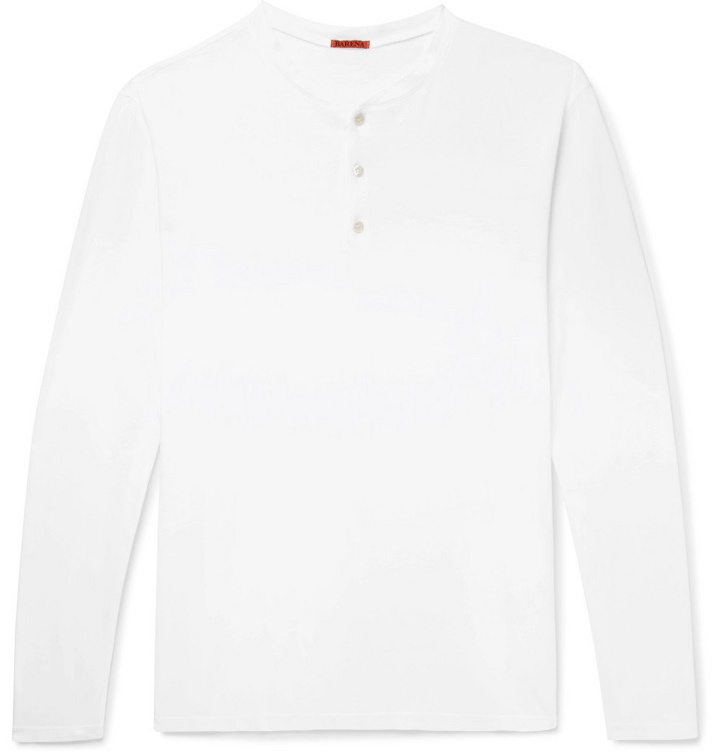 Photo: Barena - Pima Cotton-Jersey Henley T-Shirt - White