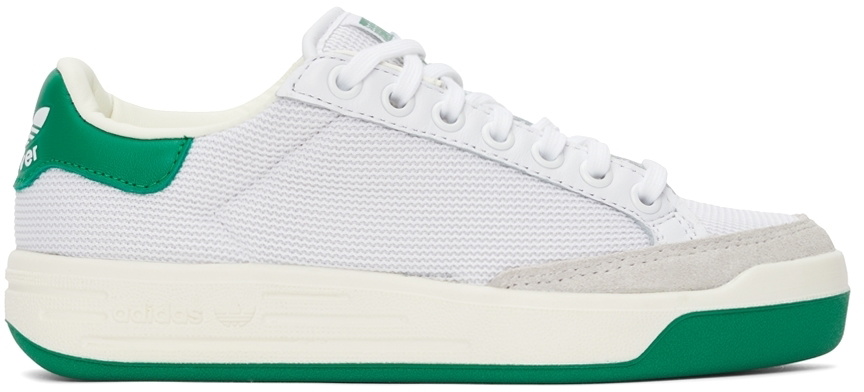 adidas Originals White & Green Mesh Rod Sneakers