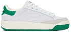 adidas Originals White & Green Mesh Rod Laver Sneakers