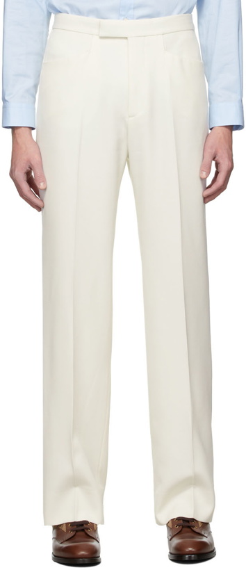 Photo: Gucci Off-White Wool Fluid Trousers
