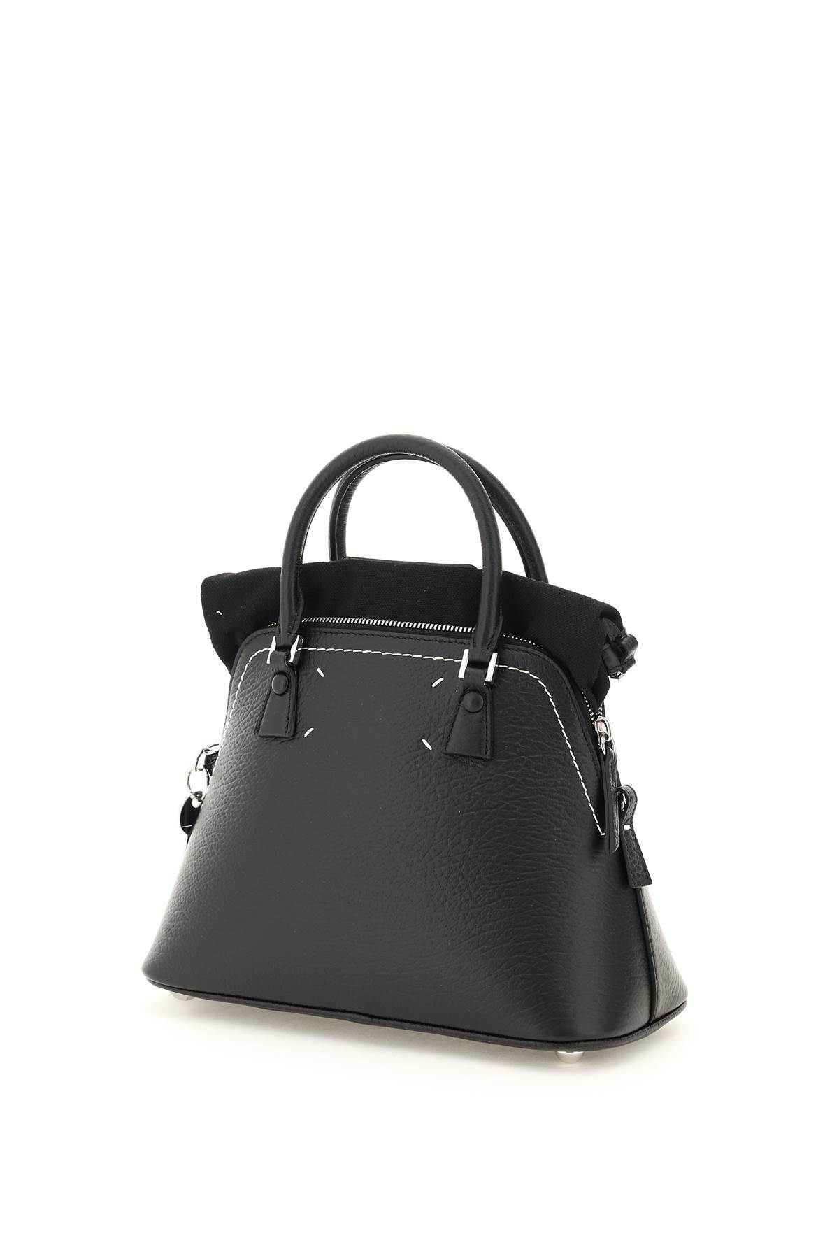 Maison Margiela 5AC Mini Calfskin All Leather Gold Metal Handbag 2way Shoulder S56W0082 black