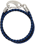 Marni Black & Navy Double Wrap Braided Bracelet