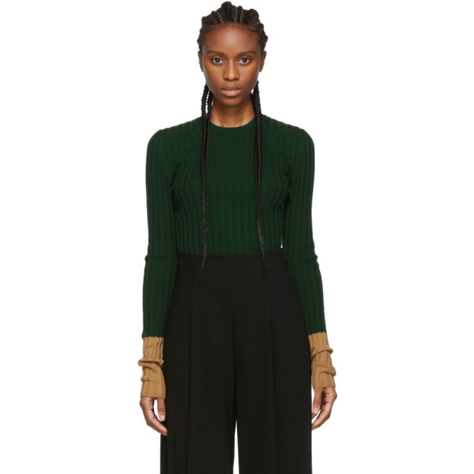 Photo: JW Anderson Green Ribbed Long Sleeve Sweater