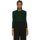 JW Anderson Green Ribbed Long Sleeve Sweater