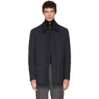 Brioni Reversible Blue Quilted Field Jacket