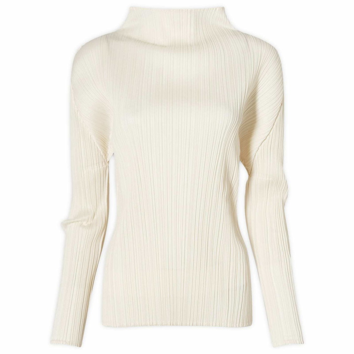 Photo: Pleats Please Issey Miyake Women's Colourful Basics Roll Neck Long S in Neutrals