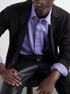 TOM FORD - Cotton and Silk-Blend Twill Shirt - Purple
