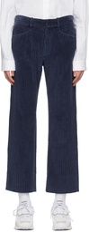 Maison Margiela Navy White Stitching Trousers